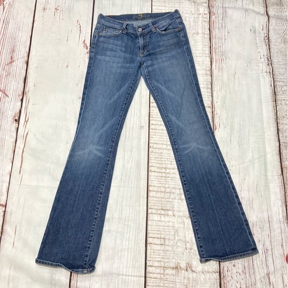 7 FOR ALL MANKIND women’s boot cut flare denim jeans size 27 Vintage Y2K GUC - Picture 1 of 16